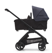 Bugaboo Bassinet and Seat Stroller black chassis midnight black fabrics stormy blue sun canopy x PV006616 04