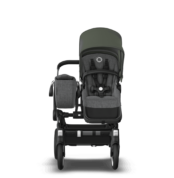 Bugaboo Donkey 5 Mono stroller graphite chassis grey melange fabrics forest green sun canopy x PV004630 04
