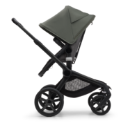 Bugaboo Fox 5 bassinet seat stroller black chassis grey melange fabrics forest green sun canopy x PV006278 04